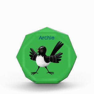 Australian Willie Wagtail cartoon gepersonaliseerd Fotoblokken