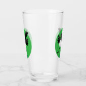 Australian Willie Wagtail cartoon gepersonaliseerd Glas (Links)