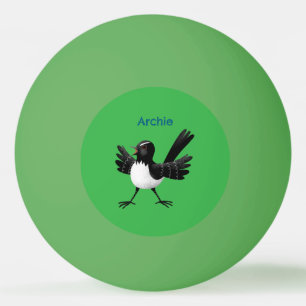 Australian Willie Wagtail cartoon gepersonaliseerd Pingpongballen