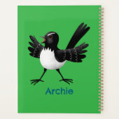 Australian Willie Wagtail cartoon gepersonaliseerd Planner (Achterkant)