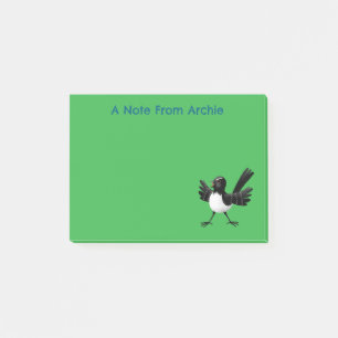 Australian Willie Wagtail cartoon gepersonaliseerd Post-it® Notes