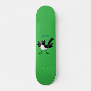 Australian Willie Wagtail cartoon gepersonaliseerd Skateboard