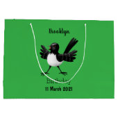 Australian Willie Wagtail cartoon Groot Cadeauzakje (Achterkant)