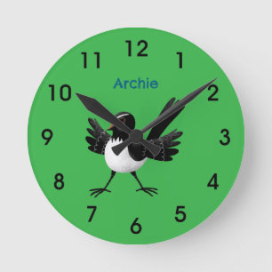 Australian Willie Wagtail cartoon Ronde Klok