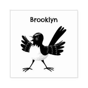 Australian Willie Wagtail cartoon Rubberstempel
