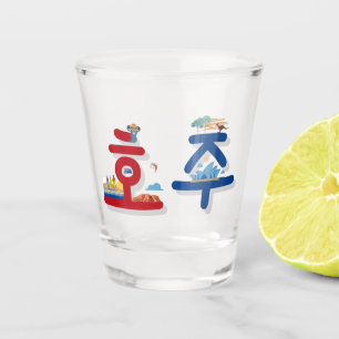 Australië 호 주 in Koreaans Soju Shot Glass Glas