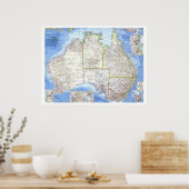 " Australië: 1963 gedetailleerd MAP ... Poster (Keuken)