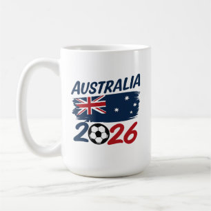 Australië 2026 Voetbalfan Design Vlagkleuren Koffiemok