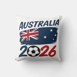 Australië 2026 Voetbalfan Design Vlagkleuren Kussen
