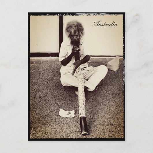 Australië, Aboriginal + Didgeridoo Briefkaart (Voorkant)