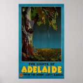 Australië Adelaide Restored Vintage Travel Poster (Voorkant)