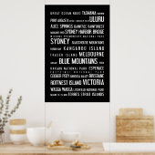 Australie - affiche typographique (Cuisine)