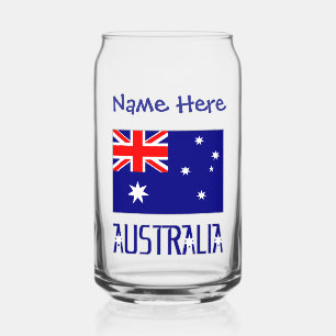 Australië Australische Vlag Blauw Personalisatie Blikvorm Glas