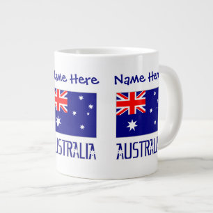 Australië Australische Vlag Blauw Personalisatie Extra Grote Beker