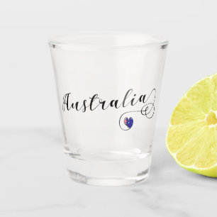 Australië, Australische vlag in het hart Shot Glas