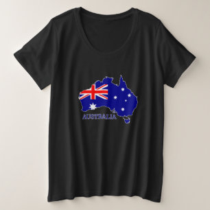 Australië Australische vlag kaart reizen Grote Maat T-shirt