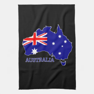 Australië Australische Vlag Kaart Reizen Theedoek