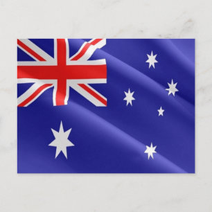 Australië - Australische vlag - Waving - Briefkaart
