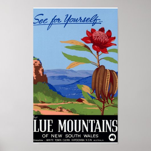 Australie Blue Mountains restauré Poster vintage (Devant)