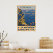 Australië Blue Mountains Vintage Travel Poster (Keuken)