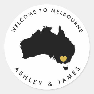 Australië Bruiloft Welkom Sticker voor Doos, Tas