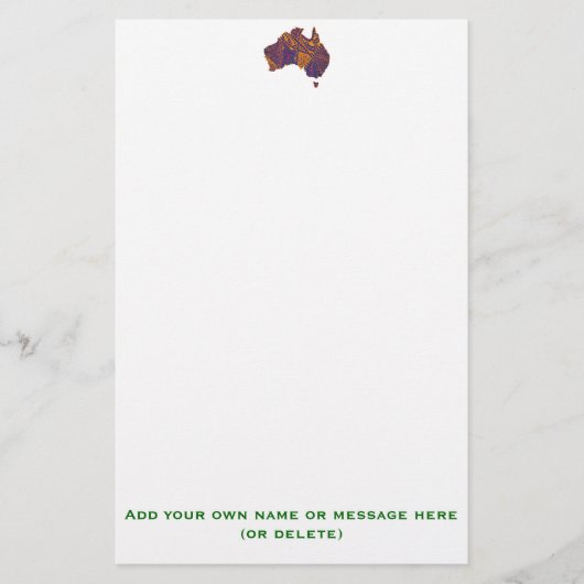 Australie Carte Doodle Orange Purple (Devant)