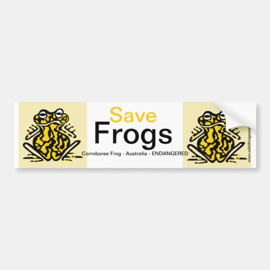 Australië - Cool Save FROGS - Natuur - Ecologie Bumpersticker (Voorkant)