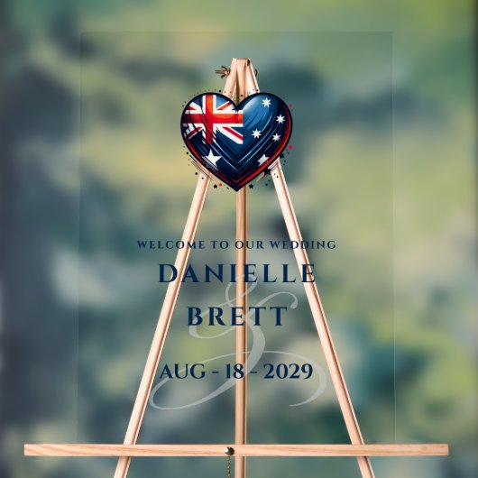Australie Couple Heart Mariage Bienvenue (Neutre)