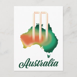 Australië Cricket-kaart. Briefkaart