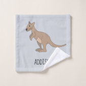 Australie Cute Kangaroo Doodle and Name Kids (Gant de toilette)