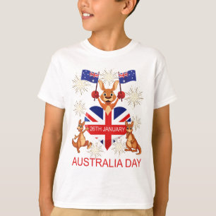 AUSTRALIË DAG 26 JANUARI, KANGAROOS, KIND T-SHIRT