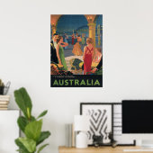 Australie, Dance Party, Poster Vintage voyage (Bureau à domicile)