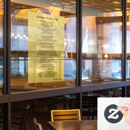 Australië de Plaats om Venster te zijn het Kopen Raamsticker (Restaurant Raam)