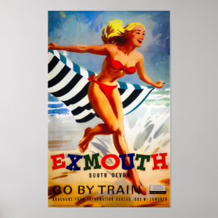 Australie Exmouth South Devon Poster vintage