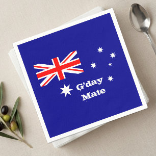 Australië, G'day Mate, Australische vlag / feest Servet