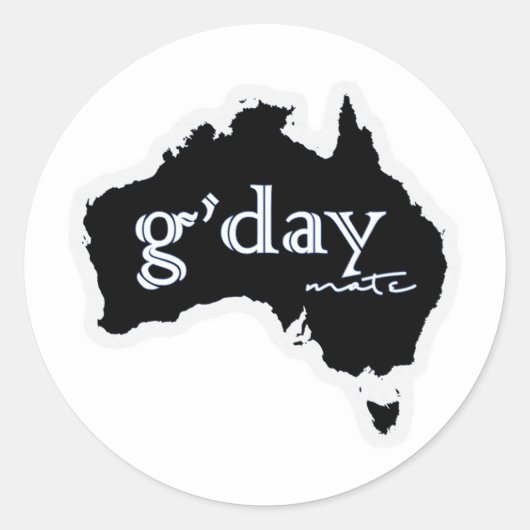 Australië: G'day Mate-Sticker Ronde Sticker (Voorkant)