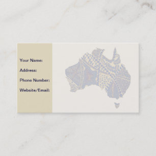 Australië - Handtekening Decoratief Doodle Map Visitekaartje