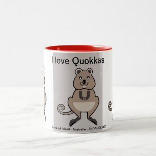 Australië - Happy I love QUOKKAS - Wildlife Tweekleurige Koffiemok
