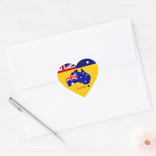 Australië Hart Sticker (Envelop)
