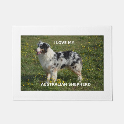 australië herder blauwe merle liefde pic deurmat (Voorkant)