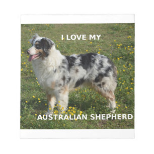 australië herder blauwe merle liefde pic notitieblok