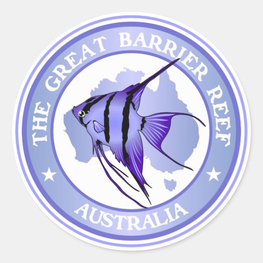 Australië - het Great Barrier Reef Ronde Sticker (Voorkant)