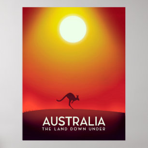 Australië "Het land onder" vakantiedruk. Poster