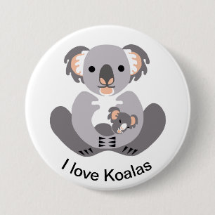 Australië - Ik hou van KOALAS- Marsupial -Wildlife Ronde Button 7,6 Cm