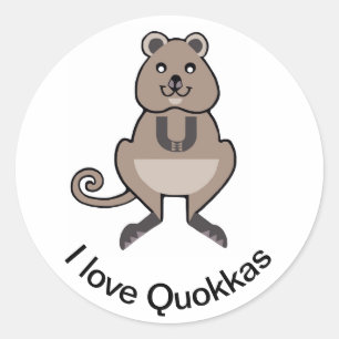 Australië -Ik hou van QUOKKAS - Marsupial - Wildli Ronde Sticker