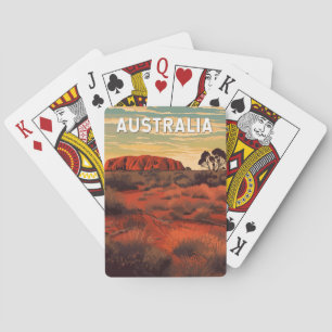 Australië Illustratie Reizen Art Vintage Pokerkaarten