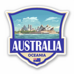Australië Illustratie Retro Badge Sticker