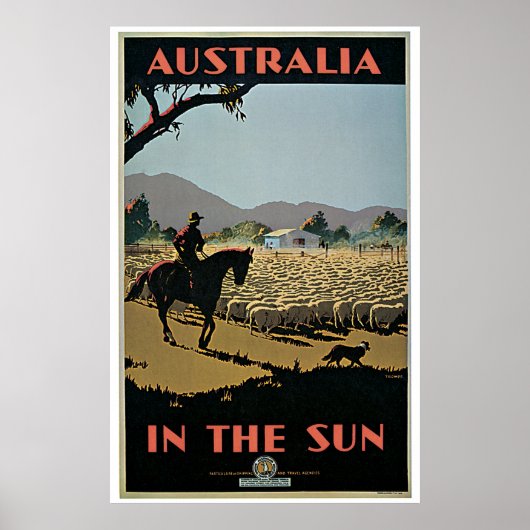 Australië in de Sun Travel Poster (Voorkant)