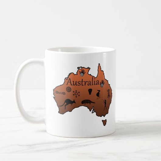 Australië kaart Australisch continent Koffiemok (Links)