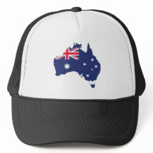 AUSTRALIË KAART EN VLAG BLAUW